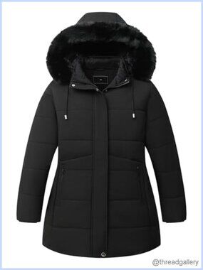 Women's Plus Size Winter Parka Quilted Down Coat Waterproof Hooded
